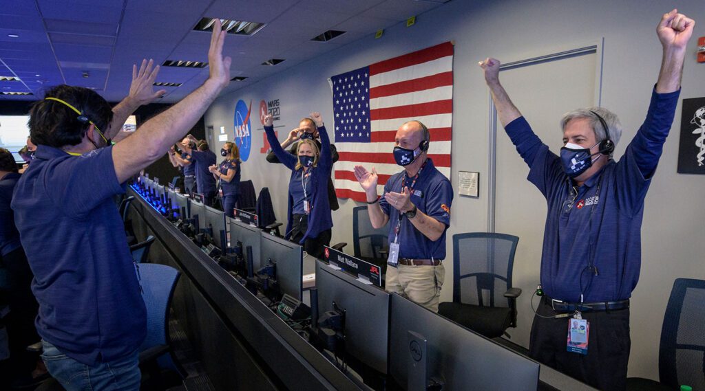 JPL control room Perseverance